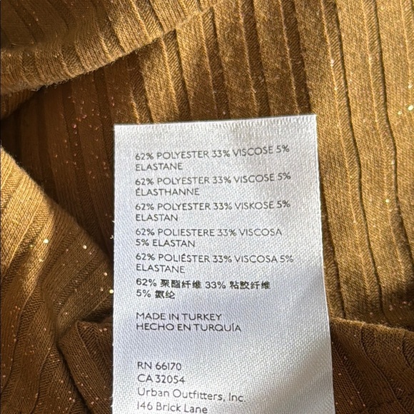 NWT Anthropologie Women’s Medium Gold Shimmer Top Long Sleeve - Picture 5 of 5